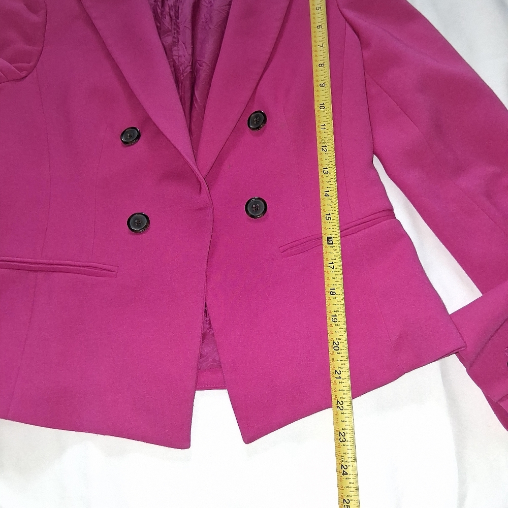 Anne Klein Women Size 4 Fuchsia Double-Breasted Blazer - Picture 12 of 15
